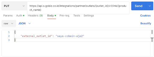 request on link api